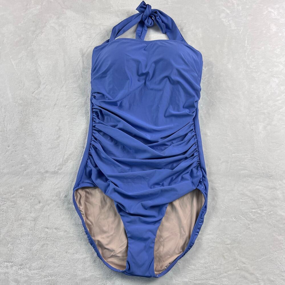 Hermoza Carrie Smocked Top Bandeau One-Piece Swimsuit women’s size 4 Blue